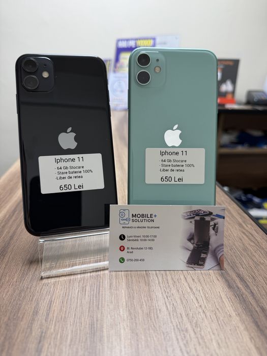 IPhone 11 64Gb,Stare baterie 100%.Garantie 12 Luni
