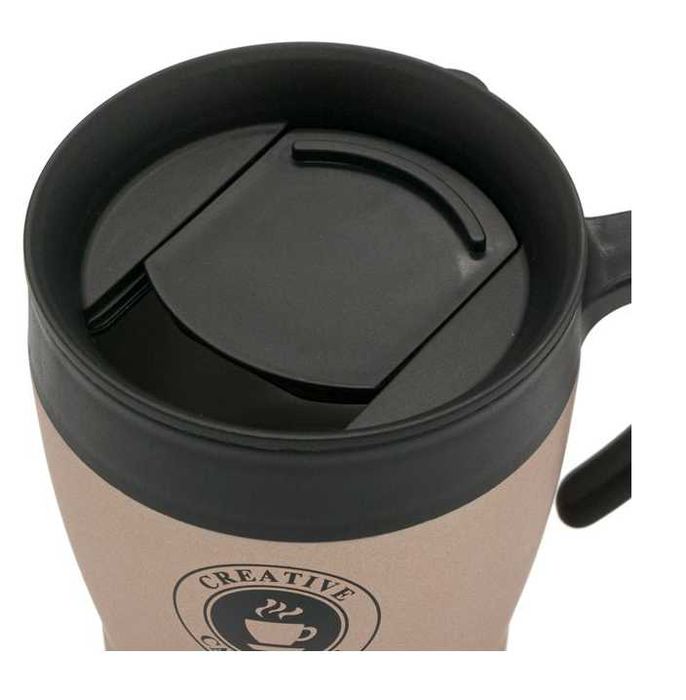 Термочаша Mercado Trade, С капак, С дръжка, За напитки, 350 мл., Метал