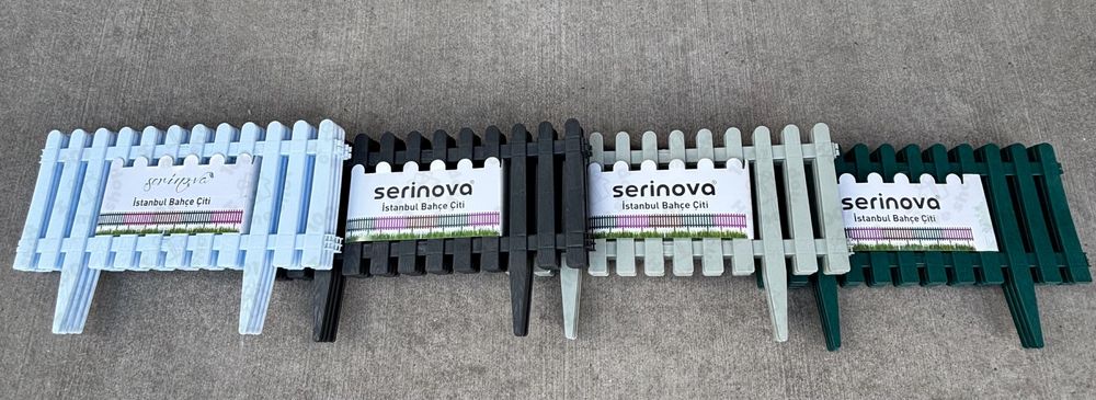 Декоративна градинска ограда за цветя, трева сиво,мръсно бяло и зелено