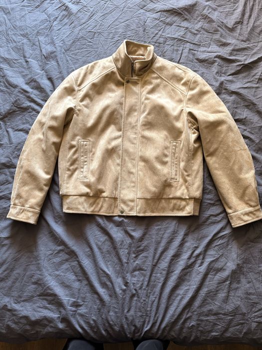 E.A. Emporio бежово яке велурен ефект размер L/XL