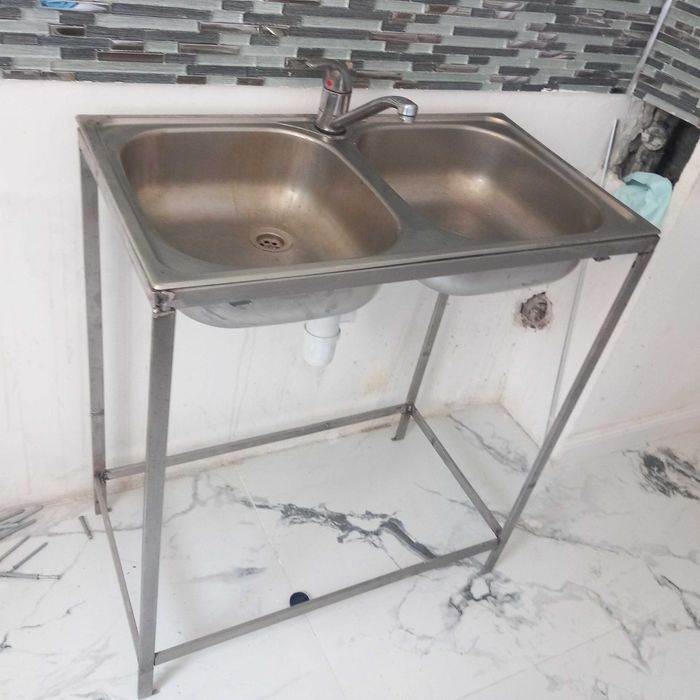Vand chiuveta cu 2 cuve inox