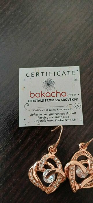 НОВО Дамско колие и обеци с кристали Swarovski