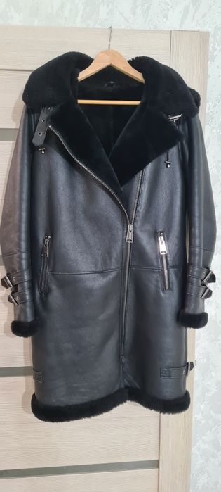 Натуральная женская дубленка под авиатор