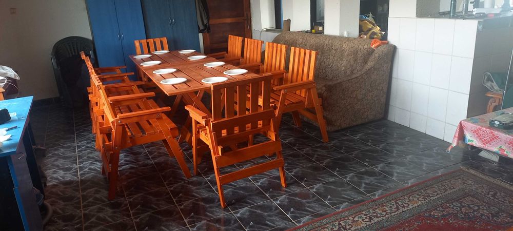 Seturi de mese cu 4/6/8/10 scaune pliabile pentru terase,gradina