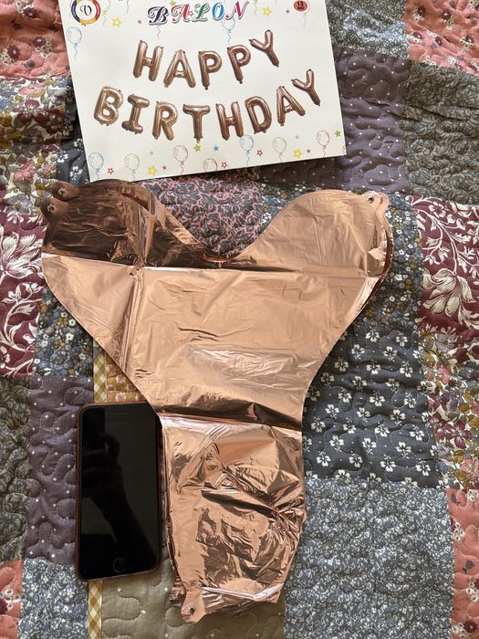 Baloane Heliu gold rose Happy Birthday