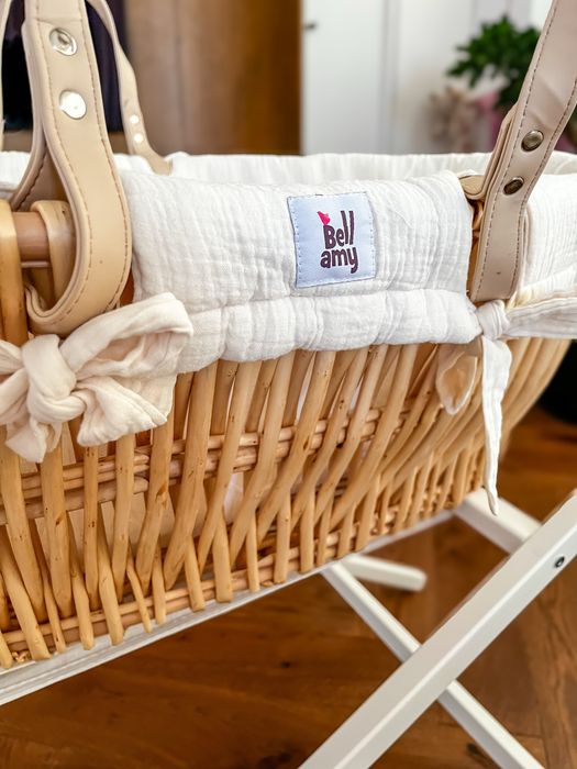Set coșuleț bebe din răchită - handmade