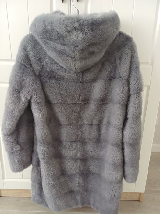 Норковая серая шуба