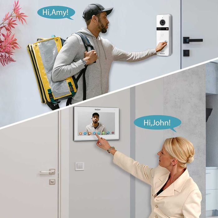 TMEZON 4-жична видеодомофонна система с тъчскрийн монитор
