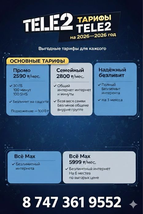 Теле2 тариф подключение