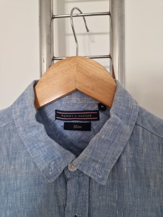 Страхотна мъжка ленена риза  TOMMY HILFIGER  размер M,  100% лен