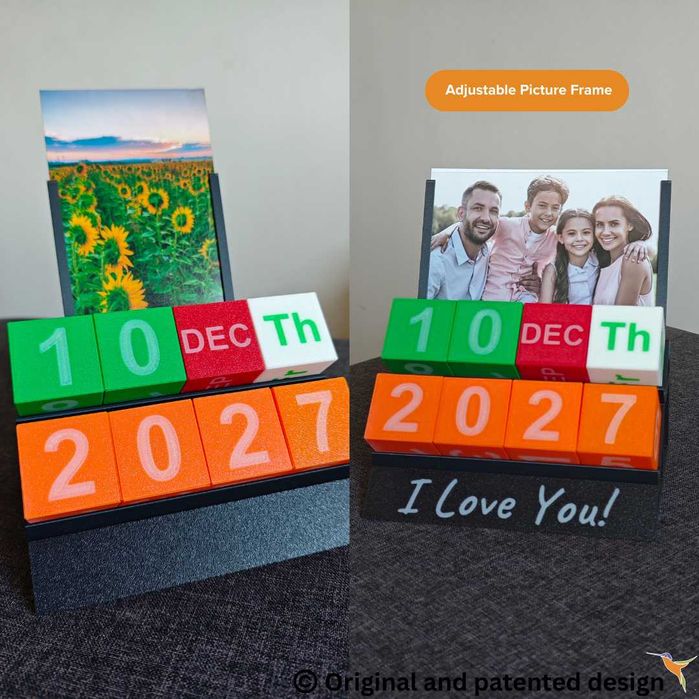 Персонализиран вечен календар с фоторамка, Светещ в тъмното, Послание