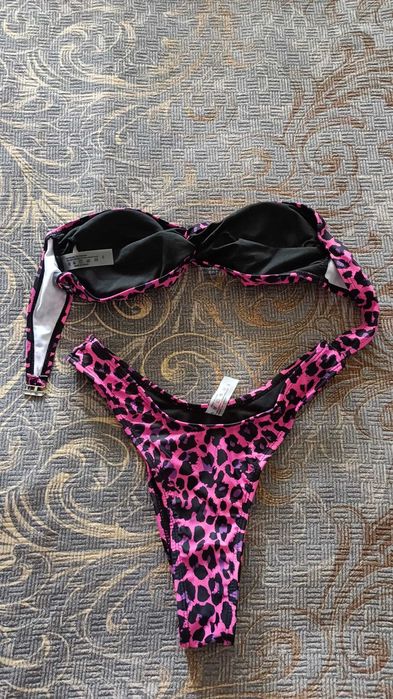 Costum de baie damă S – Animal Print Roz – Nou, nepurtat – două piese