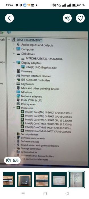 HP ProDesk 600 G5 Desktop Mini / i5 gen 9 / 8 GB RAM / ssd 256 /