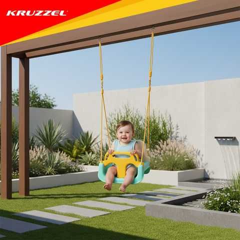 Домашна детска люлка за двор и градина / Бебешка люлка 3 в 1 - 3 цвята