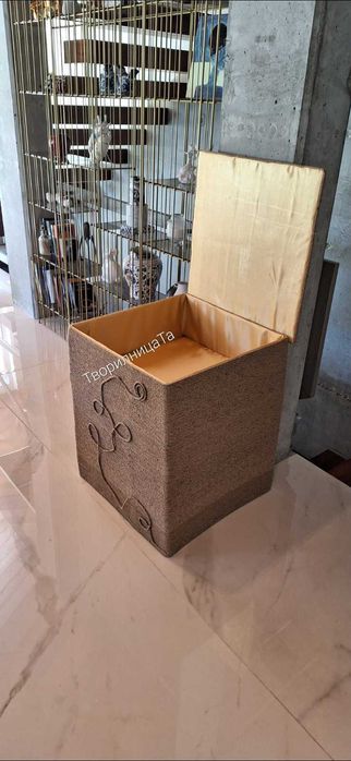 Ръчно изработен кош за пране или съхранение на вещи