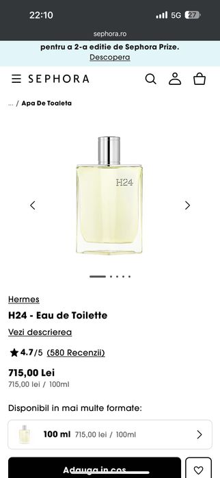 Seta cadou Hermes parfum H24