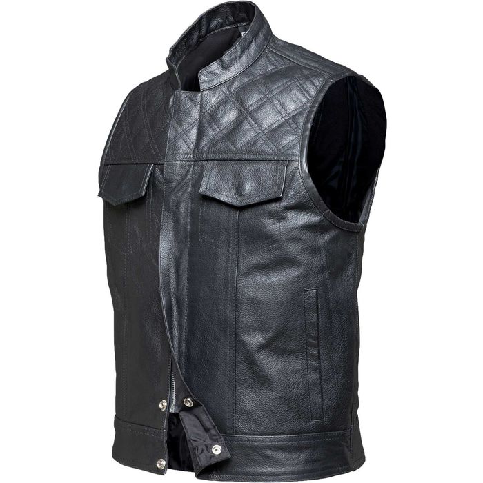 Vestă Moto Piele Naturală Black Renegade Nouă - Ideală Chopper, Biker, Cruiser, Custom. Echipament Piele Premium