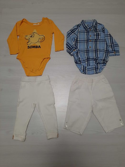 Camasa bebelus + body+2 buc pantalon, mărimea 74 cm
