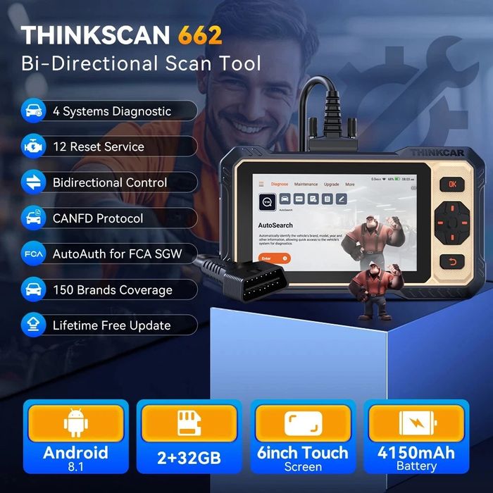 THINKCAR 2025г.Професионална диагностика ,OBD2 скенерБг.Меню
