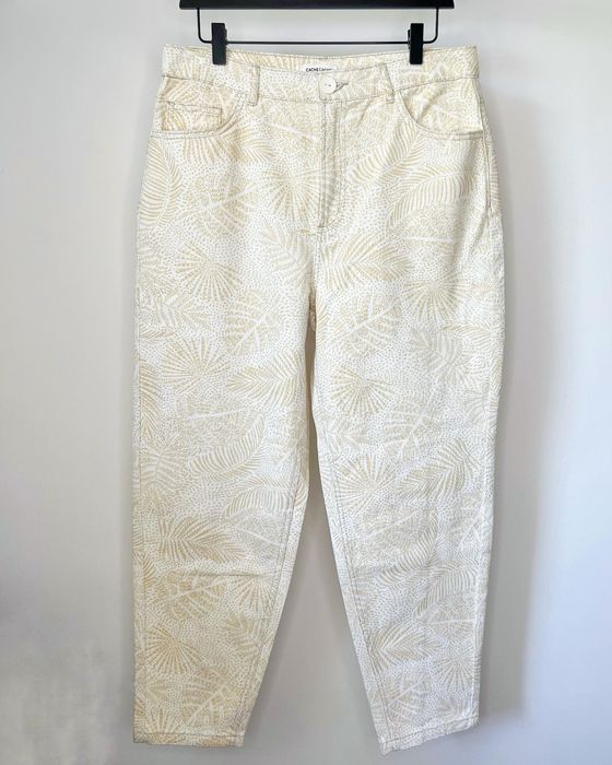 Бели дънки със златист принт Cache Cache