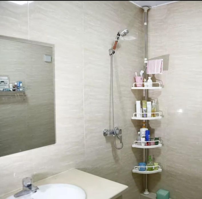 Нов Регулируем голям ъглов рафт-етажерка за баня Multi Corner Shelf