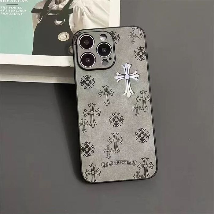 Оригинални кейсове Chrome Hearts за iPhone – Черен и сив,
