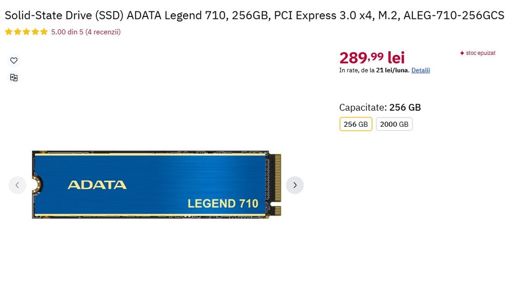 SSD Adata Legend 710 256GB M.2 NVMe