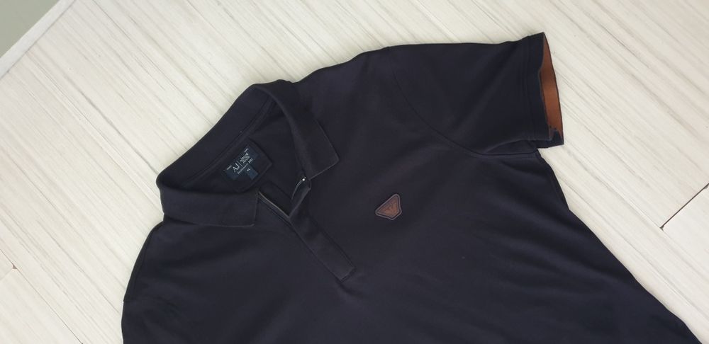 Armani Jeans AJ Badge Logo 3/4 Zip Stretch Cotton M ОРИГИНАЛ Мъжка Тен