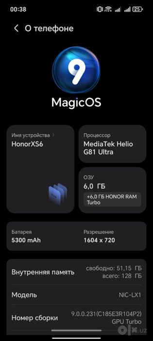 Honor XS6 Holati yangidek