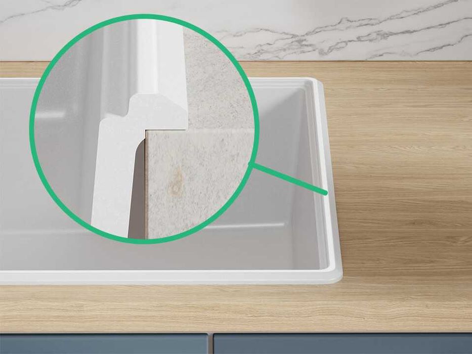 Кухненска Мивка от гранит модел Копенхаген 620 x 500 Бяла