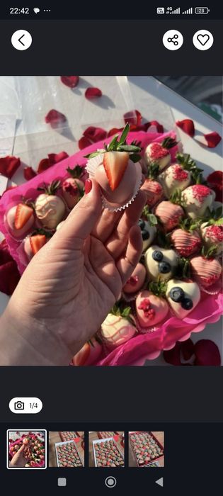 Букеты Боксы Клубника в шоколаде Дубайский шоколад Круглосуточно