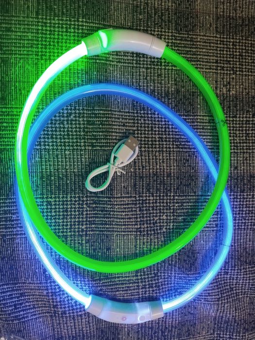 Светящийся LED ошейник USB зарядка
