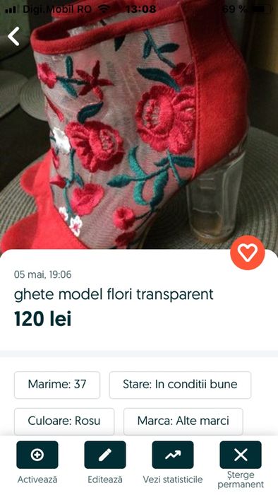 ghete cu flori si ghete model leopard