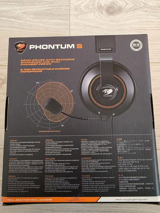Căști Gaming Cougar Phontum S + Cutie și Accesorii | Microfon impecabil
