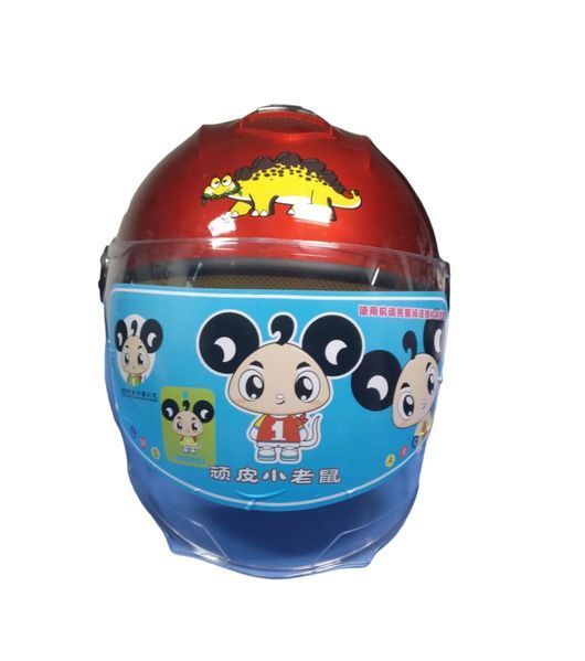 Детска Каска без брада за Мотор, Скутер, Мотопед- Червен А-3620