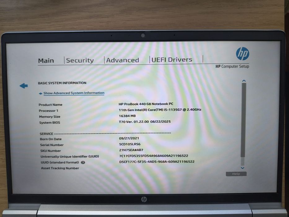 Laptop HP ProBook 440 G8 i5-Gen.11  16gb RAM , 500gb SSD