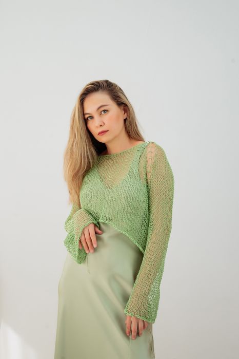 Лонгслив сетка из хлопка