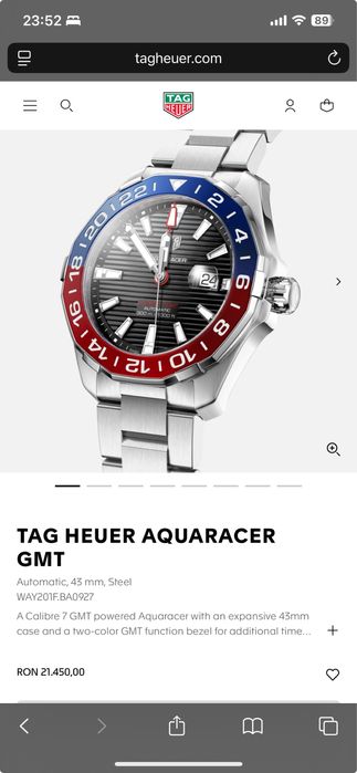 Ceas Tag Heuer Aquaracer GMT Pepsi 43 mm- Full Set