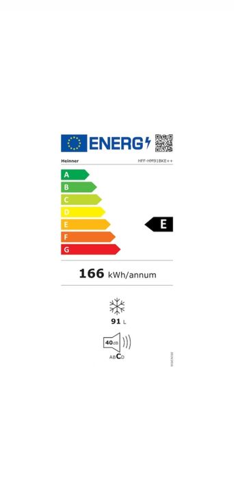 Congelator Heinner HFF-HM91BKE++ 91 l, 4 sertare, Clasa E, Control mecanic, H 85 cm, Negru
