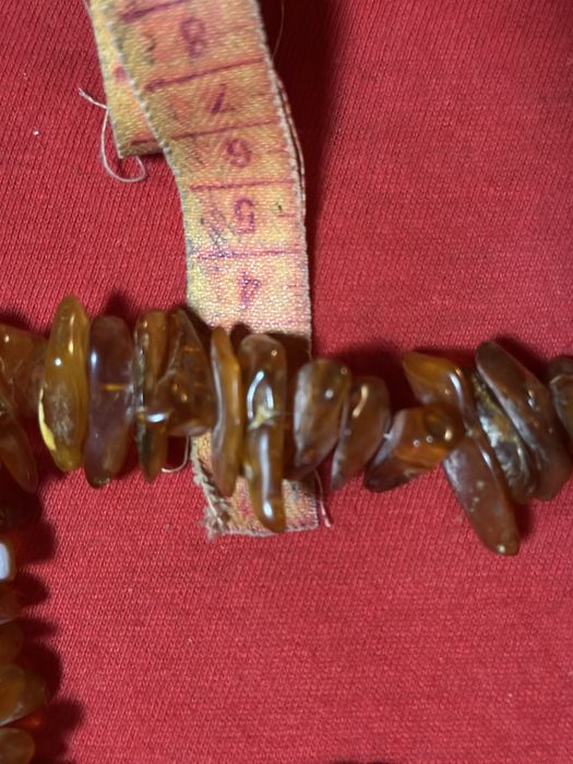 Старинна огърлица от необработван кехлибар и гривна