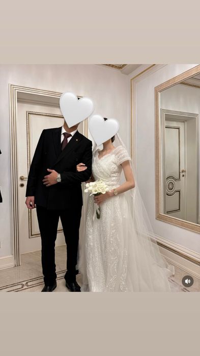 свадебное платья со шлейфом xs размер