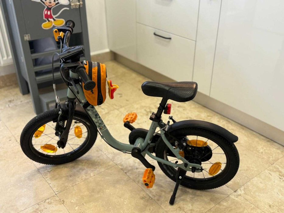 Bicicletă 2 în 1 Discover 900 14" verde copii 90-110 cm