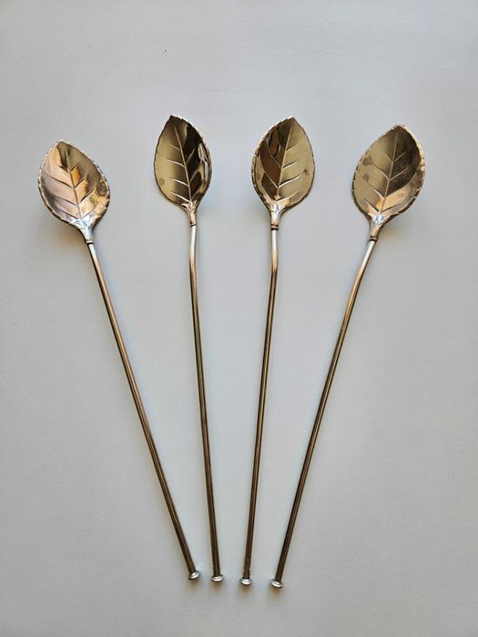 Сребърни коктейлни лъжички - 4 бр. - 800 сребро