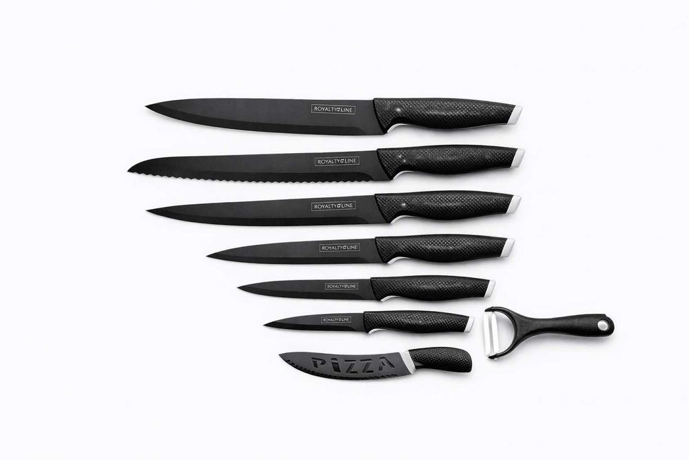 Set cutite bucatarie Royalty Line 7 piese antiaderent cu peeler