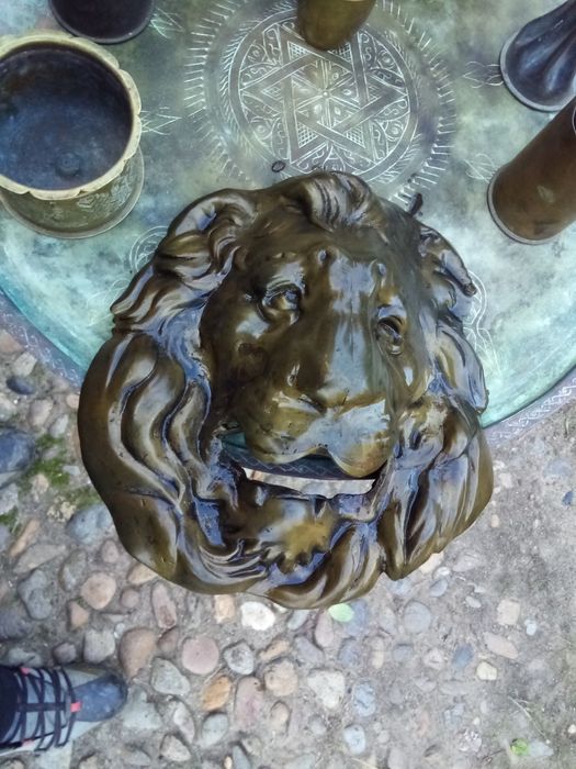 Vaza, scrumiera cap leu si tava artizanal alama evreic pt colecție