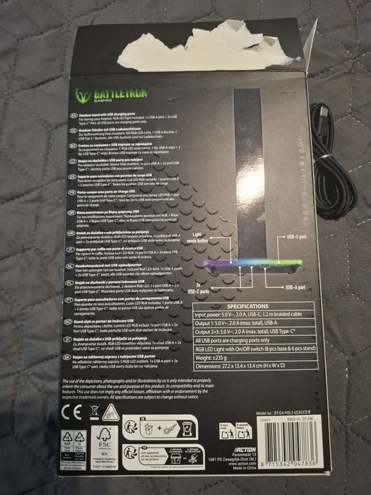 Battletron gaming stand for headset