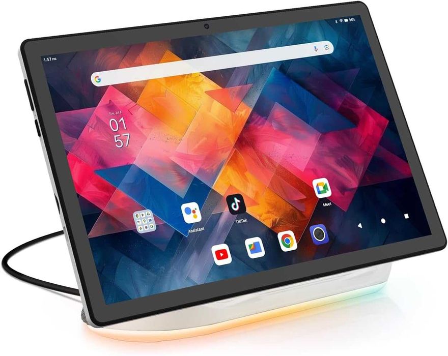 Tableta  2026, tabletă Android 15 de 10 inch cu stație pentru difuzor Bluetooth, 4 GB RAM + 64 GB ROM + 1 TB TF, tabletă Octa-Core, cameră duală