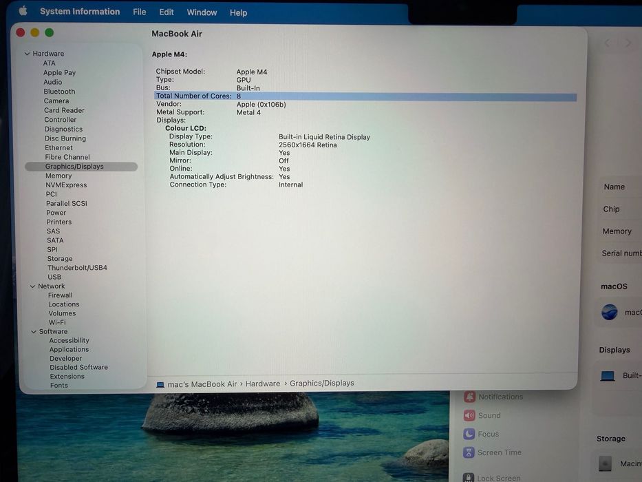 MacBook Air 13" M4 Chip 10-CPU, 8-GPU, 16GB RAM, 256GB SSD В ГАРАНЦИЯ