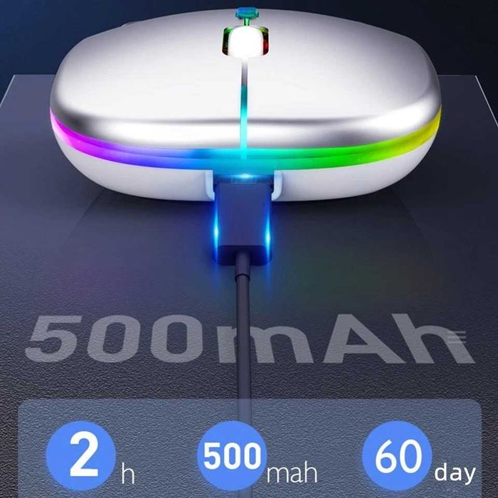 Безжична мишка, Bluetooth 5.0 и 2.4G двоен режим,1600 dpi,Акумулаторна