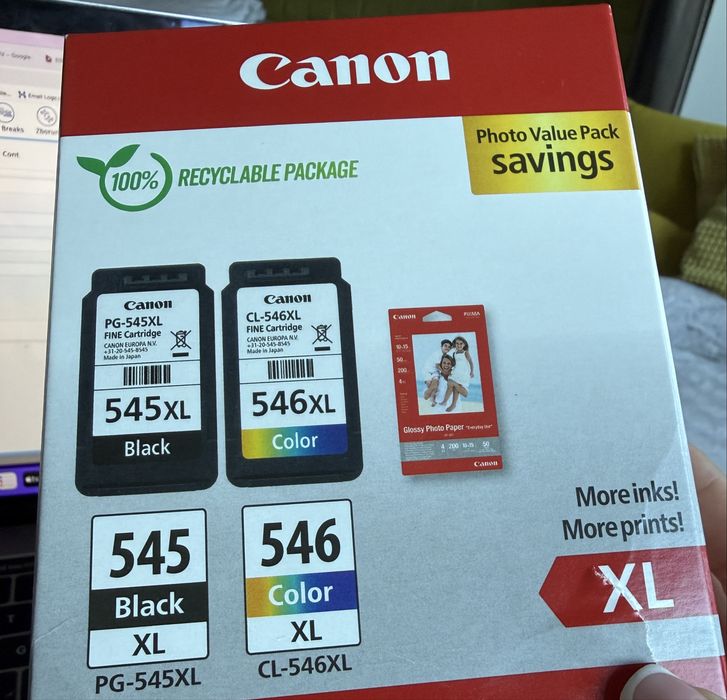 Set original cartuse Canon PG-545XL (black) si PG-546XL(color)